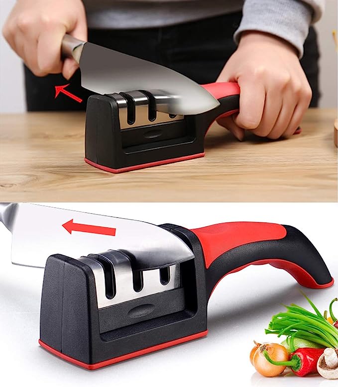3-in-1 Knife Sharpener โ Bring Your Dull Knives Back to Life in Seconds ๐ชโก