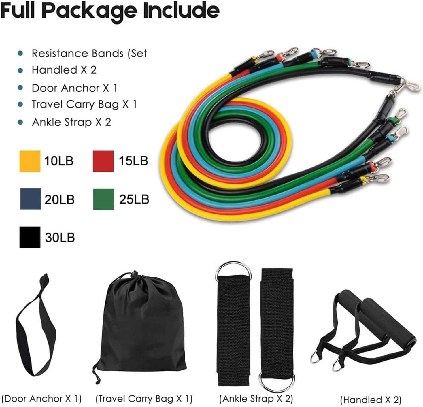 11-Piece Resistance Bands Set β Complete Full-Body Workout at Home