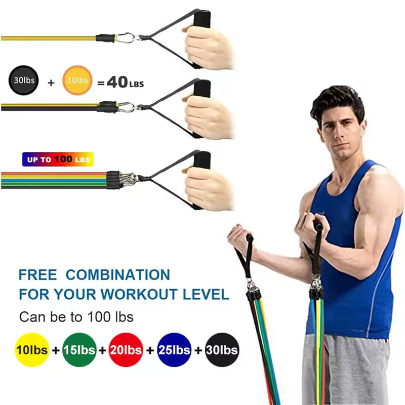11-Piece Resistance Bands Set β Complete Full-Body Workout at Home