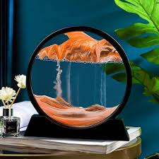3D Moving Sand Art LED Lamp – Relaxing Sandscape Night Light with Wooden/Metal Stand