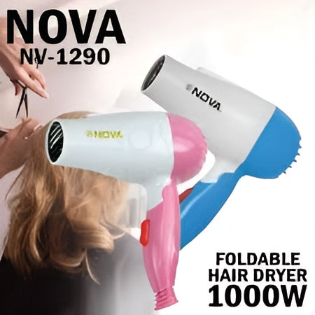 Nova Hair Dryer NV-1290 β Powerful, Lightweight & Smooth Styling (Random Color)