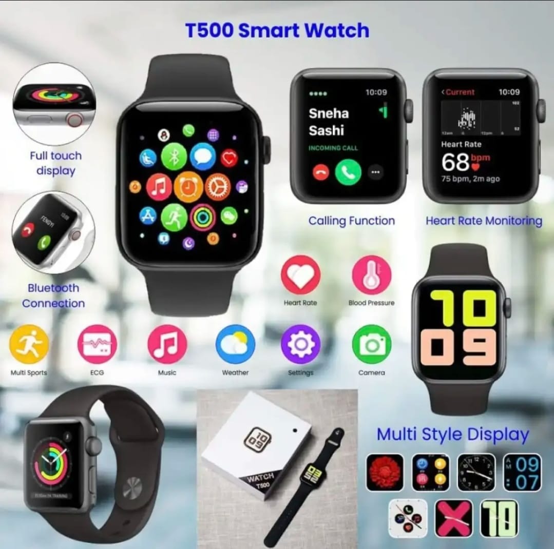 T500 Bluetooth Smart Watch – Heart Rate & Fitness Tracker