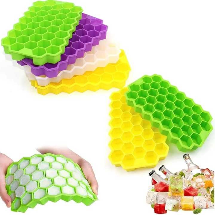 Silicone Ice Cube Tray With Lid – 36 Cube Honeycomb Ice Mold