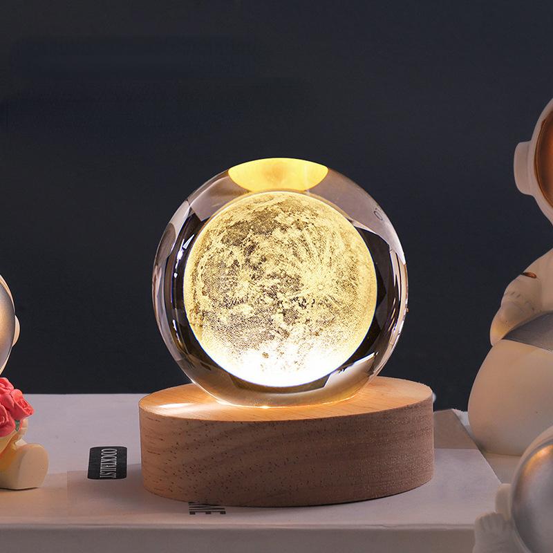 3D Galaxy Crystal Ball Lamp – Aesthetic LED Night Light