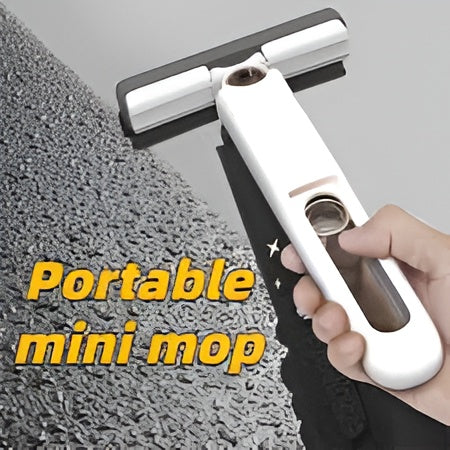 Foldable Mini Mop – Portable Desktop Wet & Dry Cleaning Mop with Self-Squeezing Design